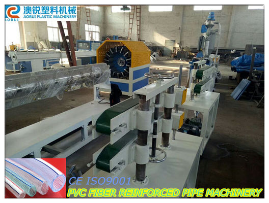 Pvc 섬유는 부드러운 플라스틱 파이프 압출 기계, Pvc 격자맞춤 파이프 생산 라인을 보강했습니다